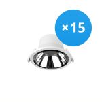 Mehrfachpackung 15x Noxion LED Downlight Apollo 9W 1100lm 60D - 840 Kaltweiß | 145mm - Alu Reflektor - UGR <19